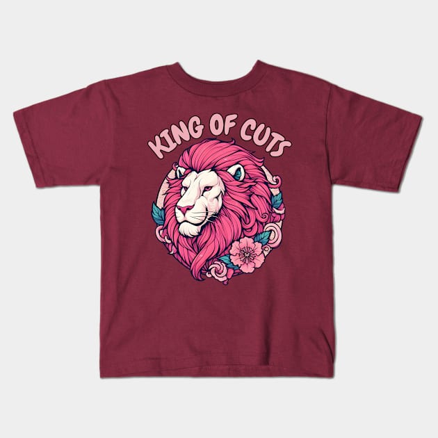 Lion Hairstylist Kids T-Shirt by Japanese Fever